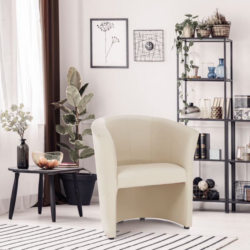 Elegantné klubové kreslo, béžová ekokoža
