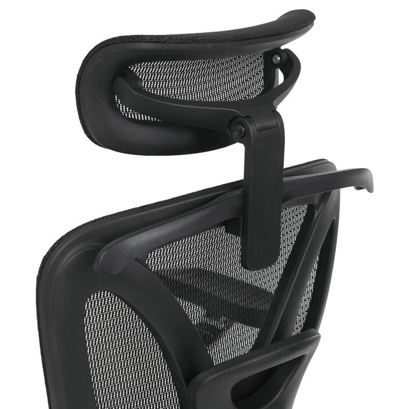 Ergonomická kancelárska stolička, čierna, sieťované operadlo a 5D podrúčky