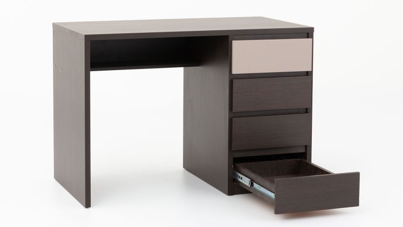 Jednoduchý PC stolík so zásuvkami, pravý - viac farebných prevedení