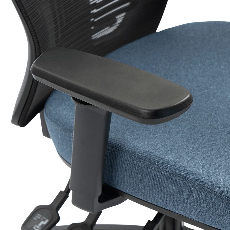 Ergonomická kancelárska stolička modrá, sieťované operadlo, 120 kg