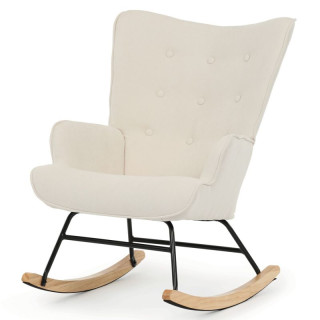 Luxusné hojdacie kreslo v modernom dizajne, poťah béžová látka
