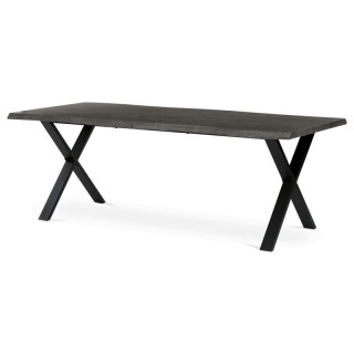 Jedálenský stôl 210x100, MDF sivý dub, nohy kov čierny v tvare X