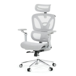 Ergonomická kancelárska stolička, sivá, so sieťovaným operadlom