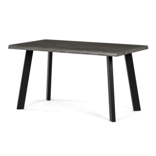 Moderný jedálenský stôl 140 × 80cm, sivý dub s kovovými nohami