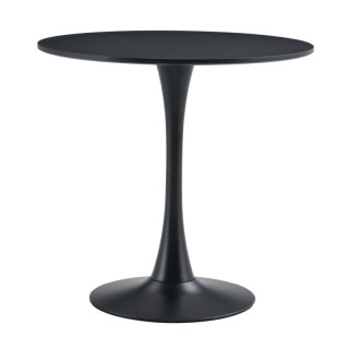 Jedálenský stôl s moderným dizajnom, čierna, priemer 80 cm