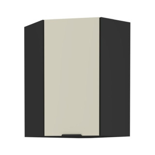 Horná rohová skrinka, cashmere-čierna, 60x60 GN-90 1F, 1x dvierka