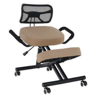 Ergonomický kľakosed s operadlom, béžová-čierna