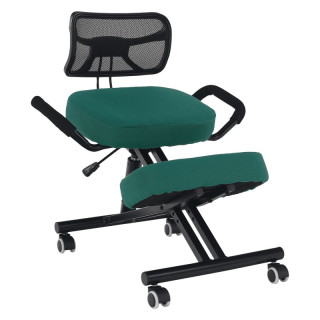 Ergonomický kľakosed s operadlom, zelená-čierna