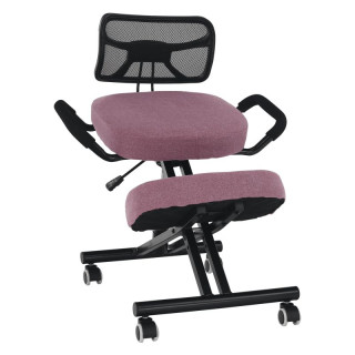 Ergonomický kľakosed s operadlom, ružová-čierna
