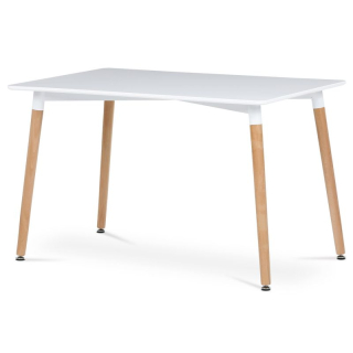 Obdĺžnikový jedálenský stôl s bielou MDF doskou 120x80
