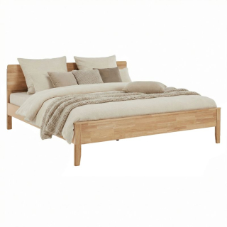Manželská posteľ, 160x200, masívne drevo, prírodná