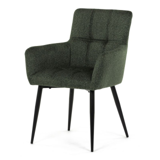 Elegantná zelená jedálenská stolička s podrúčkami