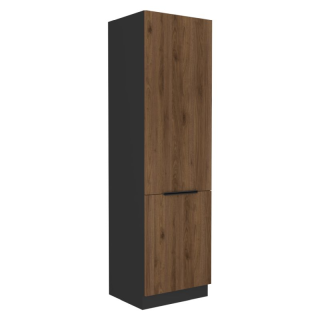 Vysoká skrinka, orech okapi-čierna, 60 DK-210 2F, 2x dvierka