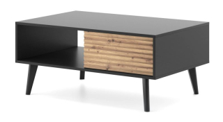 Konferenčný stolík L104, dub artisan-čierny
