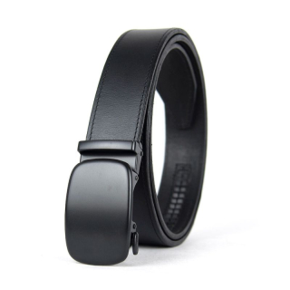 Kožený opasok s automatickou prackou BLACK STANDARD, čierna