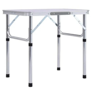 Skladací kempingový stôl 60 cm, hliník-MDF
