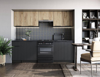 Kuchynská linka 240 dub artisan – čierna