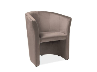 Jednoduché kreslo, hnedá VELVET látka, Bluvel 28