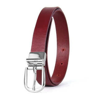 Dámsky kožený opasok NOBLEHIDE SILVER, šírka 2.5cm, Bordový