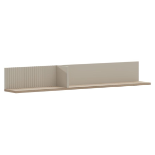 Dizajnová závesná polica, 135cm, sivohnedá Taupe, dub silverjack