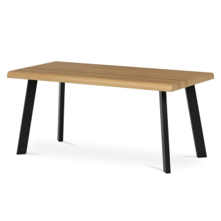 Konferenčný stolík 120cm, MDF doska prírodný dub, nohy čierny kov