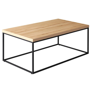 Konferenčný stolík 110x60cm, MDF divoký dub, čierna podnož