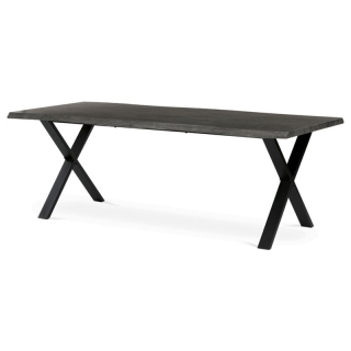 Jedálenský stôl 210x100, MDF sivý dub, nohy kov čierny v tvare X