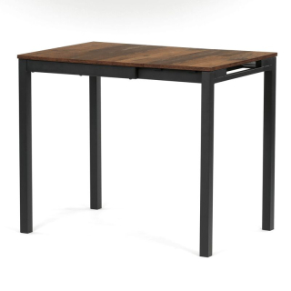 Rozkladací jedálenský stôl, old wood, 60–90 cm, s kovovými nohami