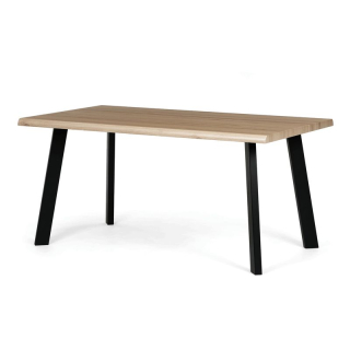 Moderný jedálenský stôl 160 × 90cm, divoký dub s kovovými nohami