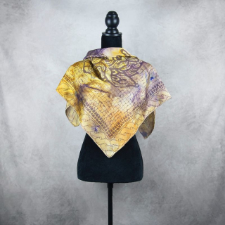 Hodvábna šatka MEDÚZA MIX FARIEB_4, 80×80 cm, Made in Slovakia