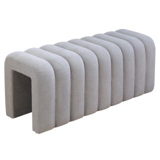 Moderná dizajnová lavica, 95 cm, sivá látka