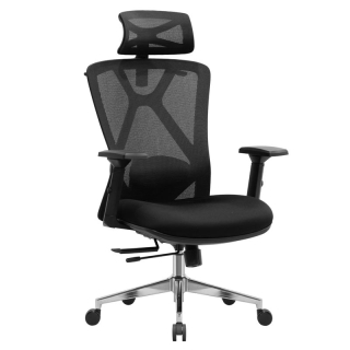 Ergonomické kancelárske kreslo čierne s nosnosťou 200 kg