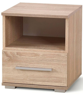 Nočný stolík so zásuvkou, 39cm, dub sonoma
