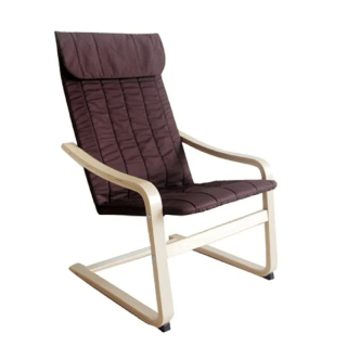 Klasické relaxačné kreslo, brezové drevo/hnedá látka