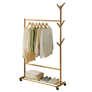 Pojazdný vešiak TYP 3, bambus, šírka 100cm