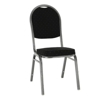 Konferenčná stohovateľná stolička čierna/sivý rám