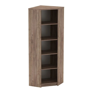 Rohový regál z kvalitnej DTD, kraft dunkel/biely