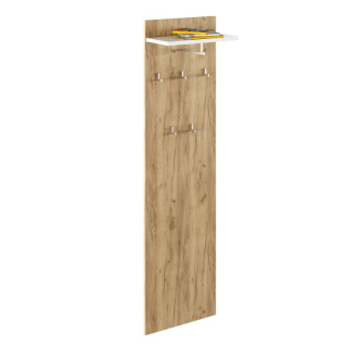 Moderný vešiakový panel, dub artisan/biela