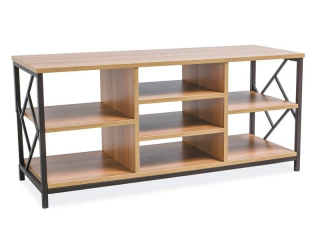 Jedinečný RTV stolík 120, dub-tmavo hnedá