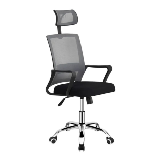 Kancelárske kreslo s ergonomickým tvarom, svetlosivá-čierna