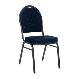 Konferenčná stohovateľná stolička modrá/sivý rám