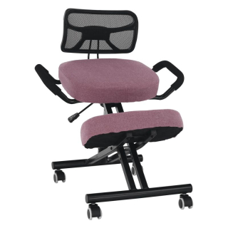Ergonomický kľakosed s operadlom, ružová-čierna