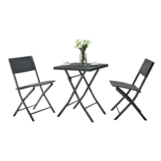 Záhradný ratanový set 1+2, čierna