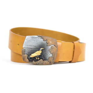Kožený opasok BIRD - Koňaková