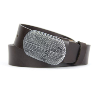 Kožený opasok BLACK WOOD - Tmavo hnedá
